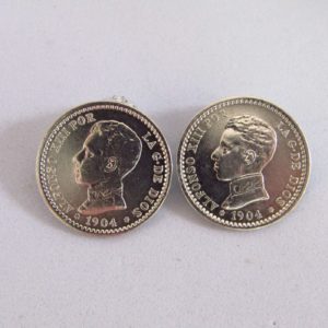 2 Monedas de 50 centimos de plata ALFONSO XIII.Año 1904. (*0.4.) SM V. EBC.