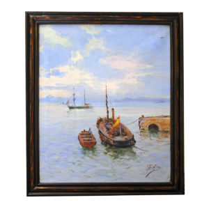 A. CAÑAS. Óleo sobre lienzo. "Marina"