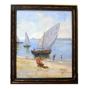 A. CAÑAS. Óleo sobre lienzo. "Marina"