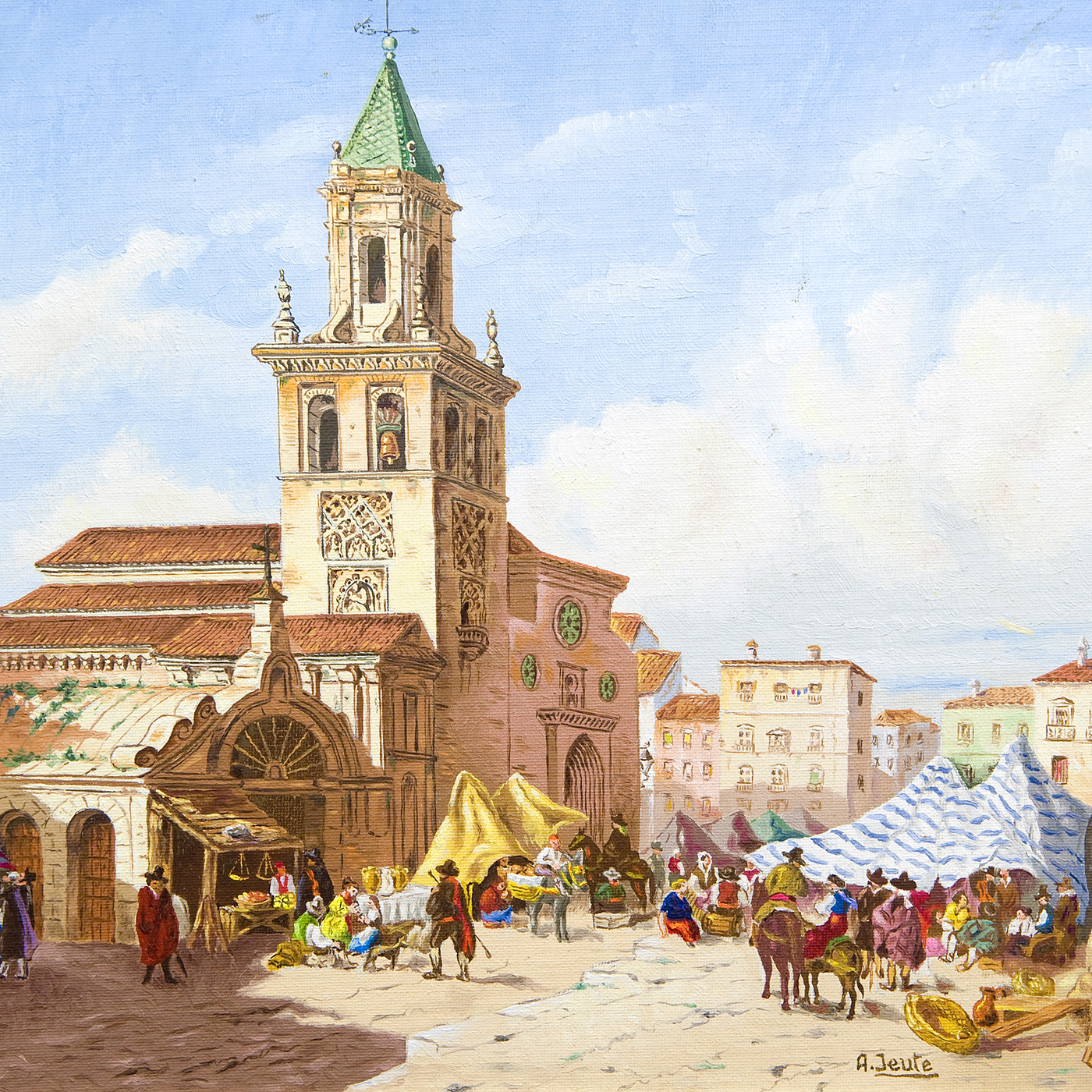A. JEUTE. Óleo sobre tablet. "Omnium Sanctorum". A. JEUTE. Óleo sobre tablet. "Omnium Sanctorum".