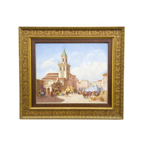 A. JEUTE. Óleo sobre tablet. "Omnium Sanctorum".