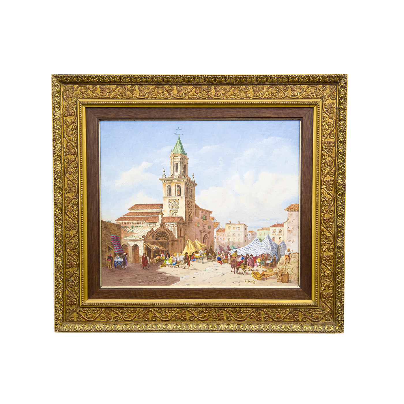 A. JEUTE. Óleo sobre tablet. "Omnium Sanctorum".