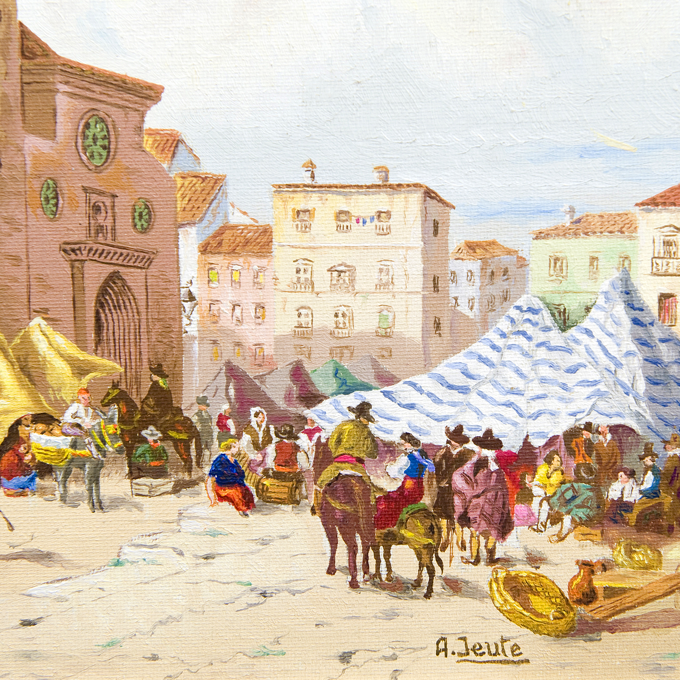 A. JEUTE. Óleo sobre tablet. "Omnium Sanctorum". A. JEUTE. Óleo sobre tablet. "Omnium Sanctorum".