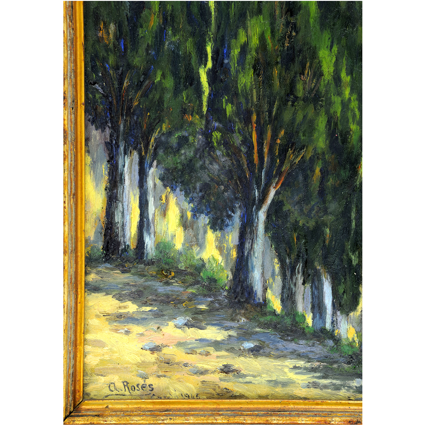 A. ROSÉS. (ESCUELA CATALANA). Óleo sobre tablet. "Paisaje". A. ROSÉS. (ESCUELA CATALANA). Óleo sobre tablet. "Paisaje".