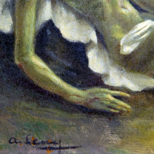 A. SCARAY. Óleo sobre tabla. "Piedad".