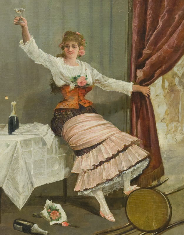 ADOLFO DEL AGUILA Y ACOSTA. Óleo sobre lienzo. ""Jóven Brindando" ADOLFO DEL AGUILA Y ACOSTA. Óleo sobre lienzo. ""Jóven Brindando"