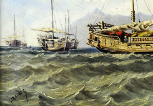 ADOLFO GIRÁLDEZ PEÑALVER. Óleo sobre tabla. ""Marina"