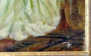 ALEJO VERA Y ESTACA. Óleo sobre tablet. “Escena Galante”