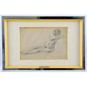 ALFRED OPISSO CARDONA. Dibujo a lápiza y carbón. ""Desnudo femenino"