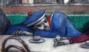 ALFREDO OPISSO Y CARDONA. Técnica mixta sobre papel.