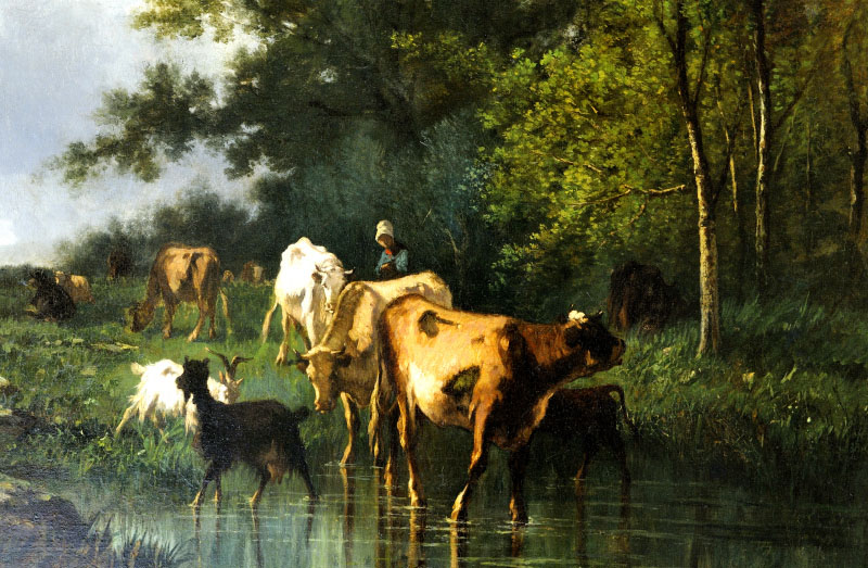 ANDRÉS CORTÉS AGUILAR, Óleo sobre lienzo. ""Vacas" ANDRÉS CORTÉS AGUILAR, Óleo sobre lienzo. ""Vacas"