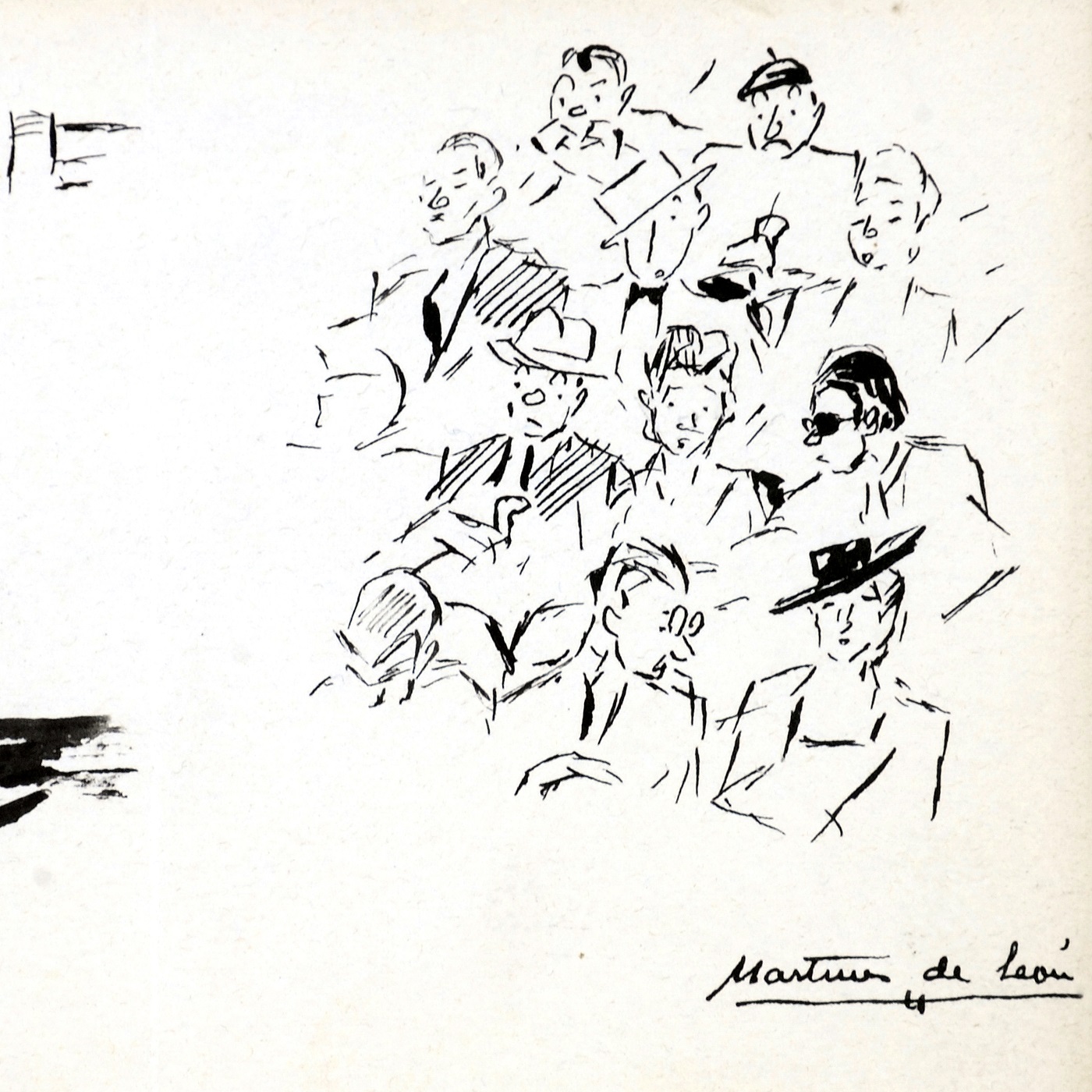 ANDRÉS MARTÍNEZ DE LEÓN. Dibujo a plumilla. ""Escenas taurinas"" ANDRÉS MARTÍNEZ DE LEÓN. Dibujo a plumilla. ""Escenas taurinas""