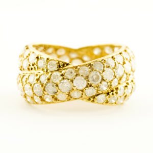 Anillo de Oro de 18k. con 116 Diamantes Naturales Talla Brillante de 3,72 ct. total (K-L/I3). Certificado IGE