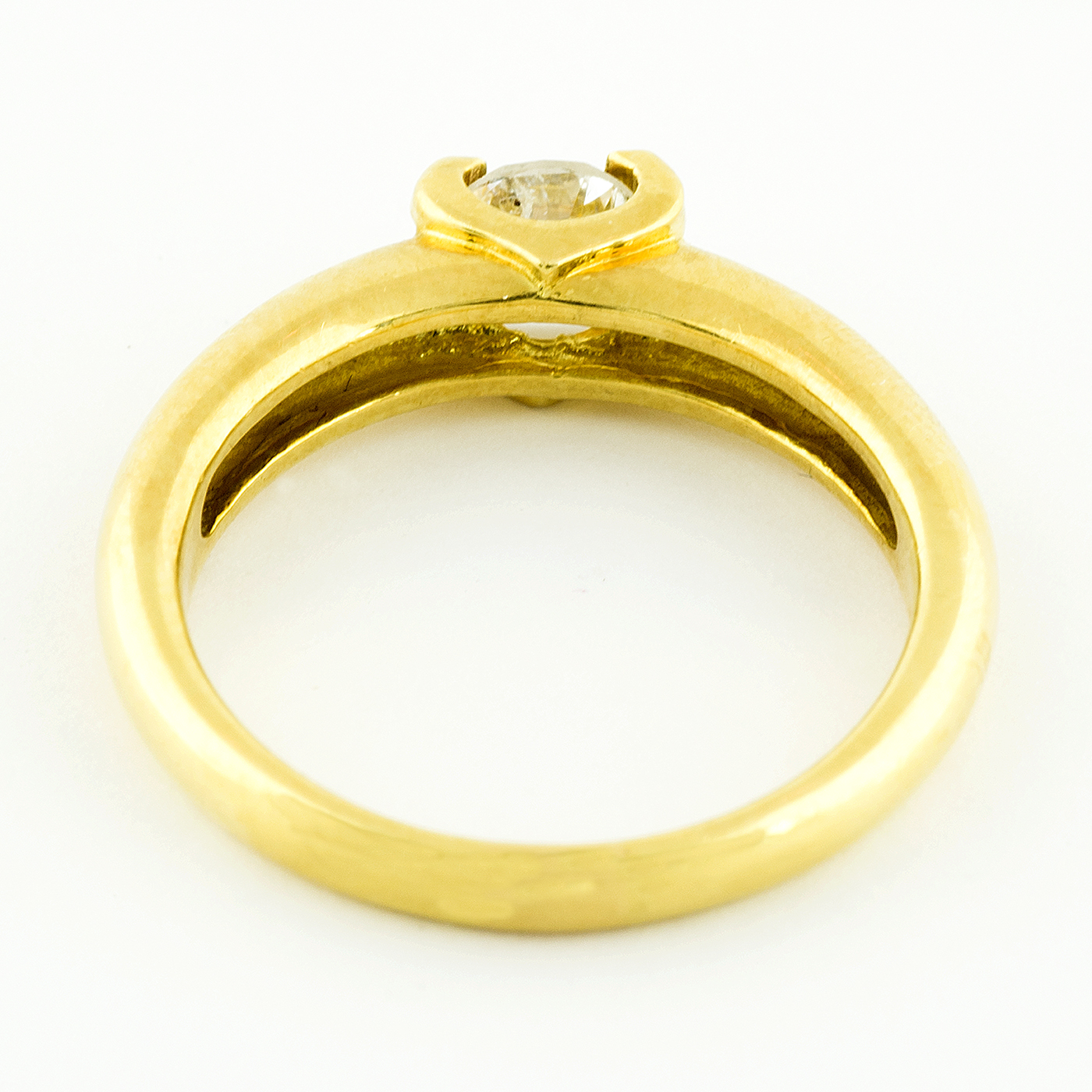 Anillo Solitario en Oro de 18k con Diamante Natural Talla Brillante de 0,55 ct. (I-J/SI2). Anillo Solitario en Oro de 18k con Diamante Natural Talla Brillante de 0,55 ct. (I-J/SI2).