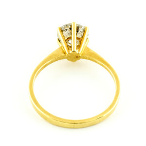 Anillo Solitario en Oro de 18k con Diamante Natural Talla Brillante de 0,98 ct. (I-J/SI2).