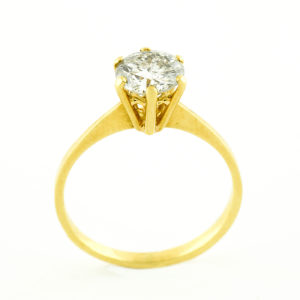 Anillo Solitario en Oro de 18k con Diamante Natural Talla Brillante de 0,98 ct. (I-J/SI2).