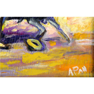 ANTONIO PAN. Óleo sobre tabla. "Escena taurina".
