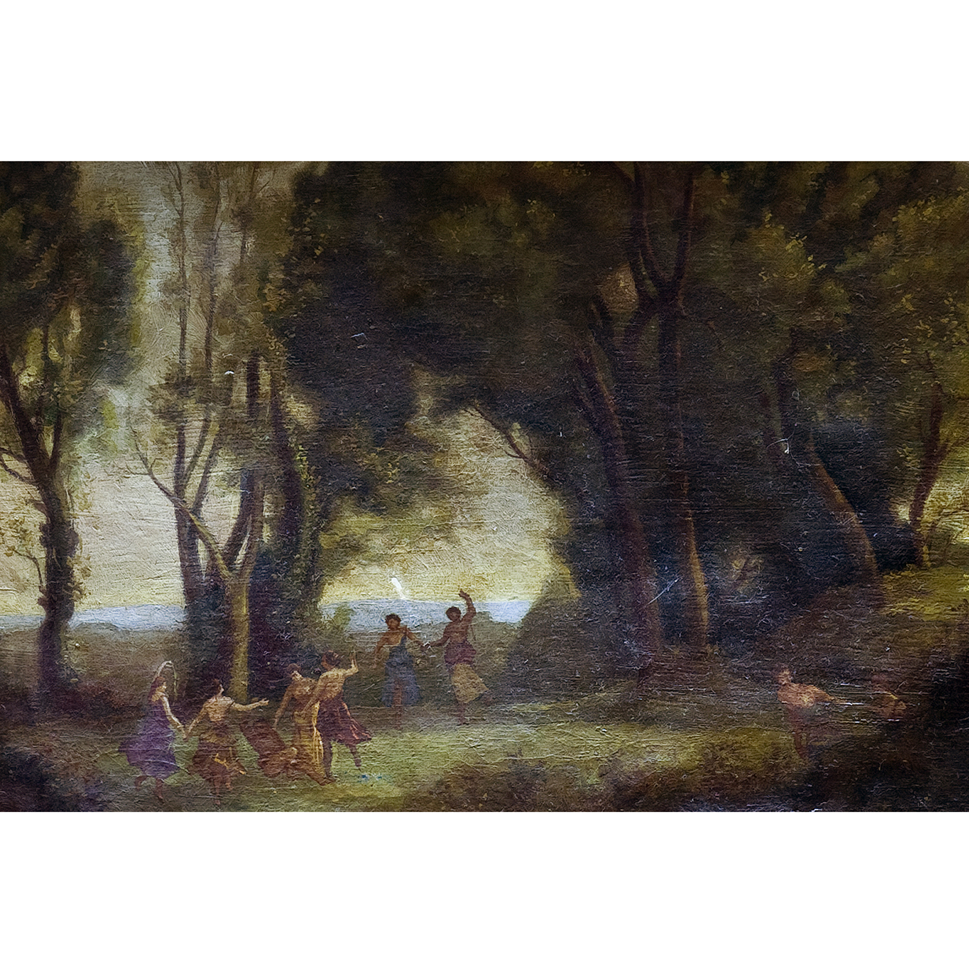 Atribuido a Jean-Baptiste COROT. Óleo sobre lienzo. "Bacanal en el bosque". Atribuido a Jean-Baptiste COROT. Óleo sobre lienzo. "Bacanal en el bosque".