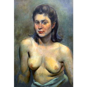 Atribuido a LEOPOLDO NEVES DE ALMEIDA. Óleo sobre tabla. "Retrato"