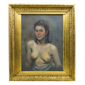 Atribuido a LEOPOLDO NEVES DE ALMEIDA. Óleo sobre tabla. "Retrato"