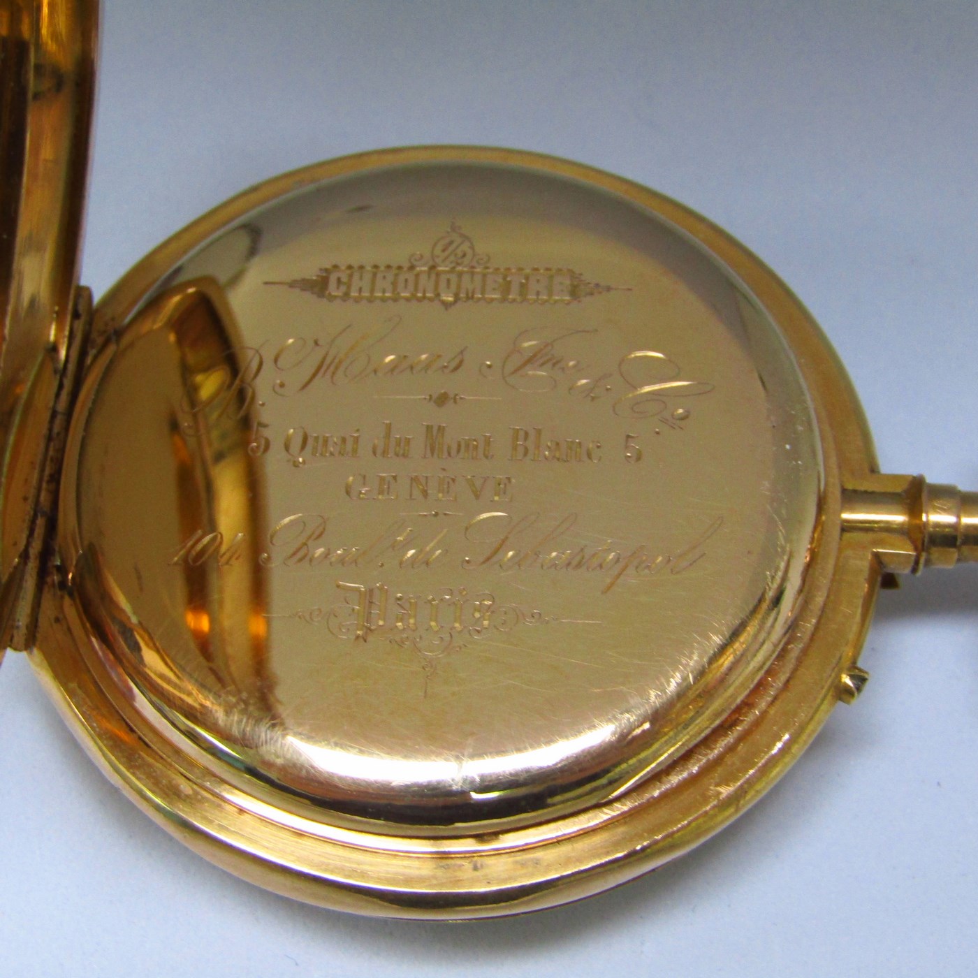 B. HAAS (Geneve y París). Reloj de bolsillo, lepine y remontoir. Suiza, ca. 1860.