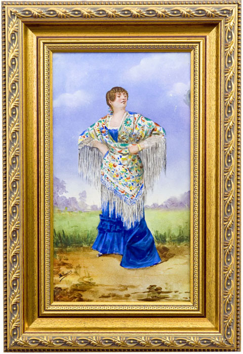 B. LUCIEN. (La Cartuja -Pickman). Placa de Porcelana.