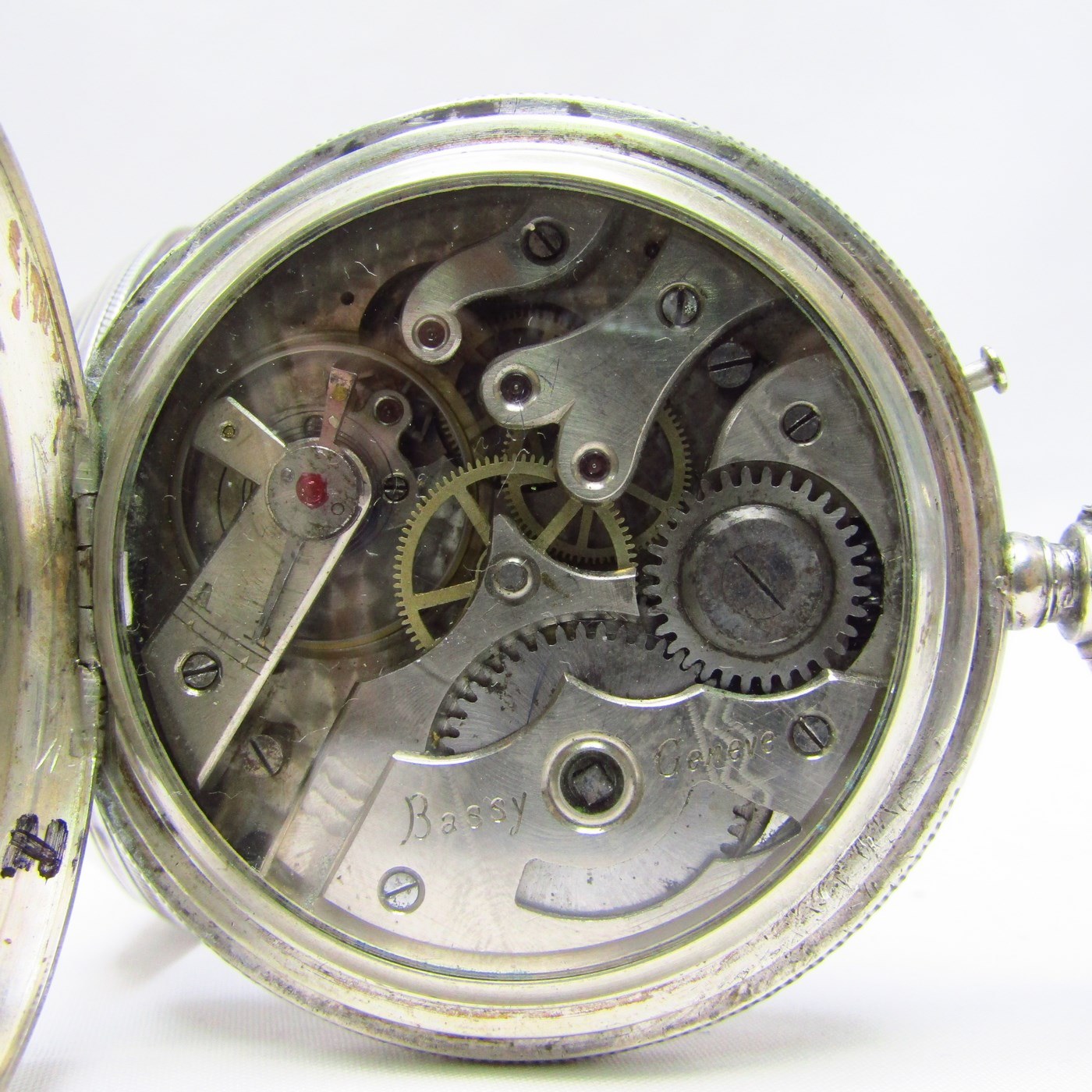 BASSY GENEVE. Reloj de bolsillo para caballero, saboneta y remontoir. Ca. 1880 BASSY GENEVE. Reloj de bolsillo para caballero, saboneta y remontoir. Ca. 1880