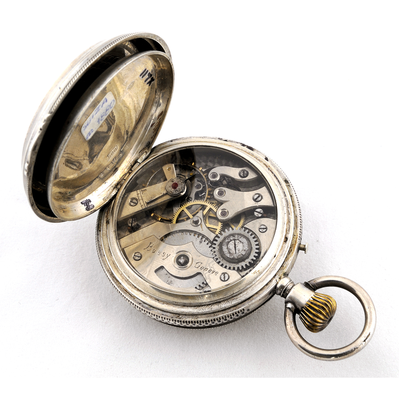 BASSY GENEVE. Reloj de bolsillo para caballero, saboneta y remontoir. Ca. 1880 BASSY GENEVE. Reloj de bolsillo para caballero, saboneta y remontoir. Ca. 1880