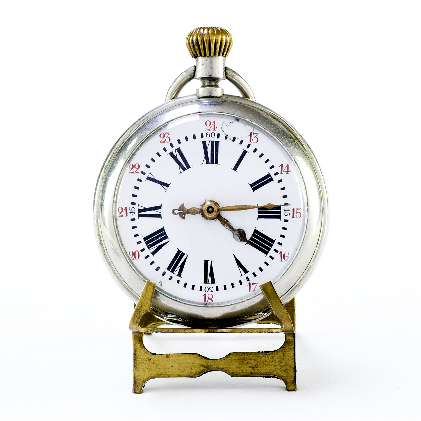 CHEMIN DE FER INTERNATIONALE. Reloj Suizo de Bolsillo, lepine y remontoir. Suiza, ca. 1910.