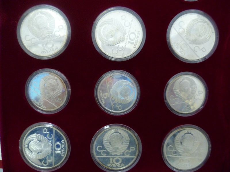 Colección de 28 monedas, en plata fina, Olimpiada Moscú 1980.