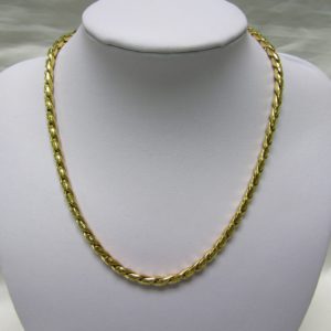 Collar de Oro Bicolor de 18k. con eslabones articulados y cierre reasón Marinero.