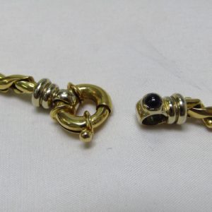 Collar de Oro Bicolor de 18k. con eslabones articulados y cierre reasón Marinero.