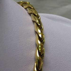 Collar de Oro Bicolor de 18k. con eslabones articulados y cierre reasón Marinero.