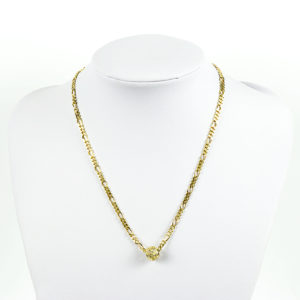 Collar de Oro tipo Cartier, y Colgante en Oro con 14 circonitas.