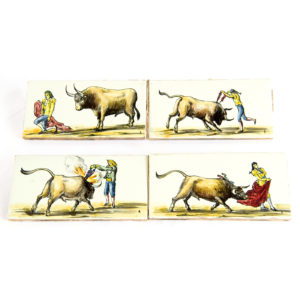CONJUNTO CUATRO AZULEJOS TAURINOS