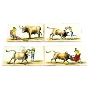 CONJUNTO CUATRO AZULEJOS TAURINOS