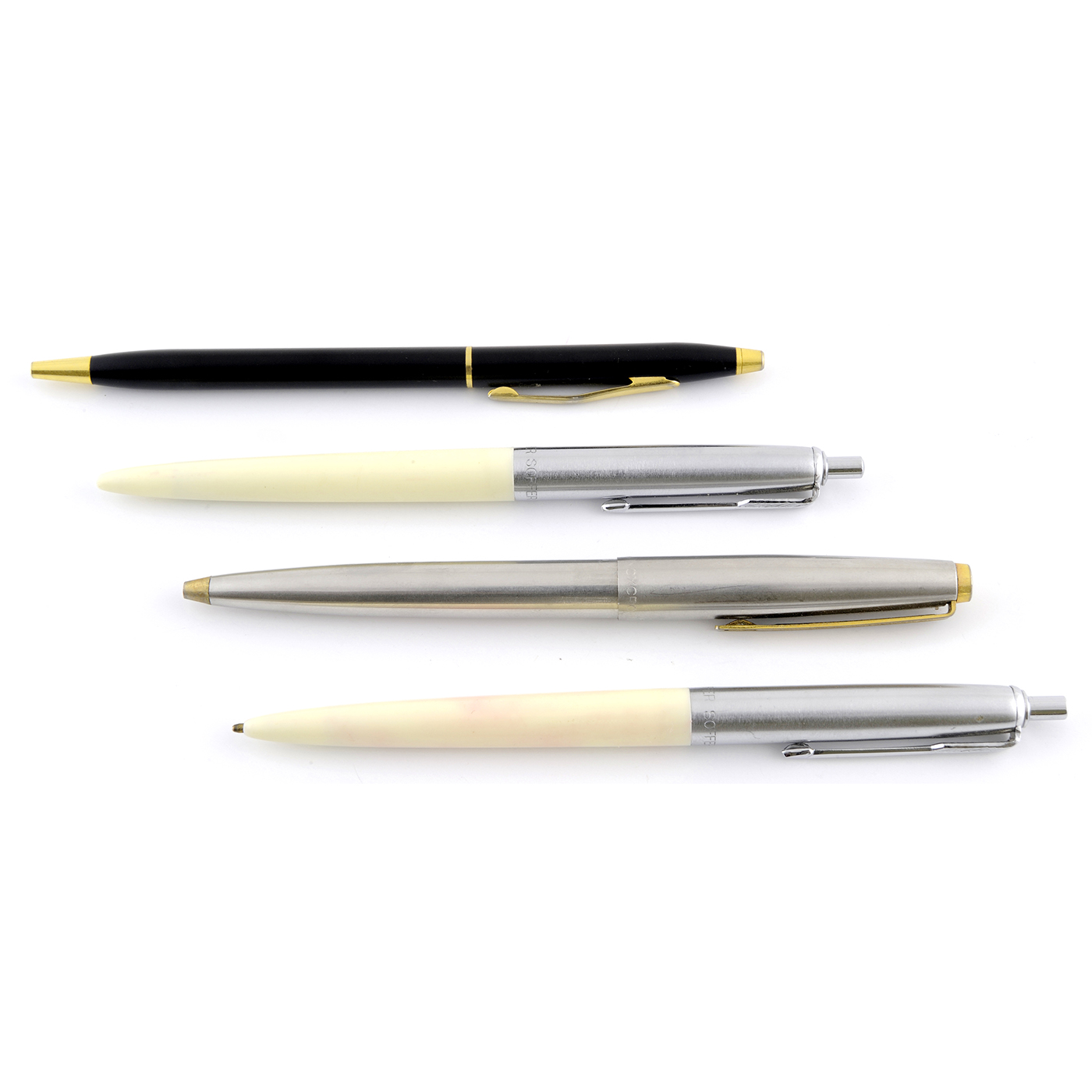 Conjunto de 4 bolígrafos. INOXCROM, modelo 77, SOFFER y otro