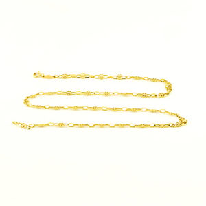 Conjunto de collar y pulsera en oro de 18k. Con eslabones calados.