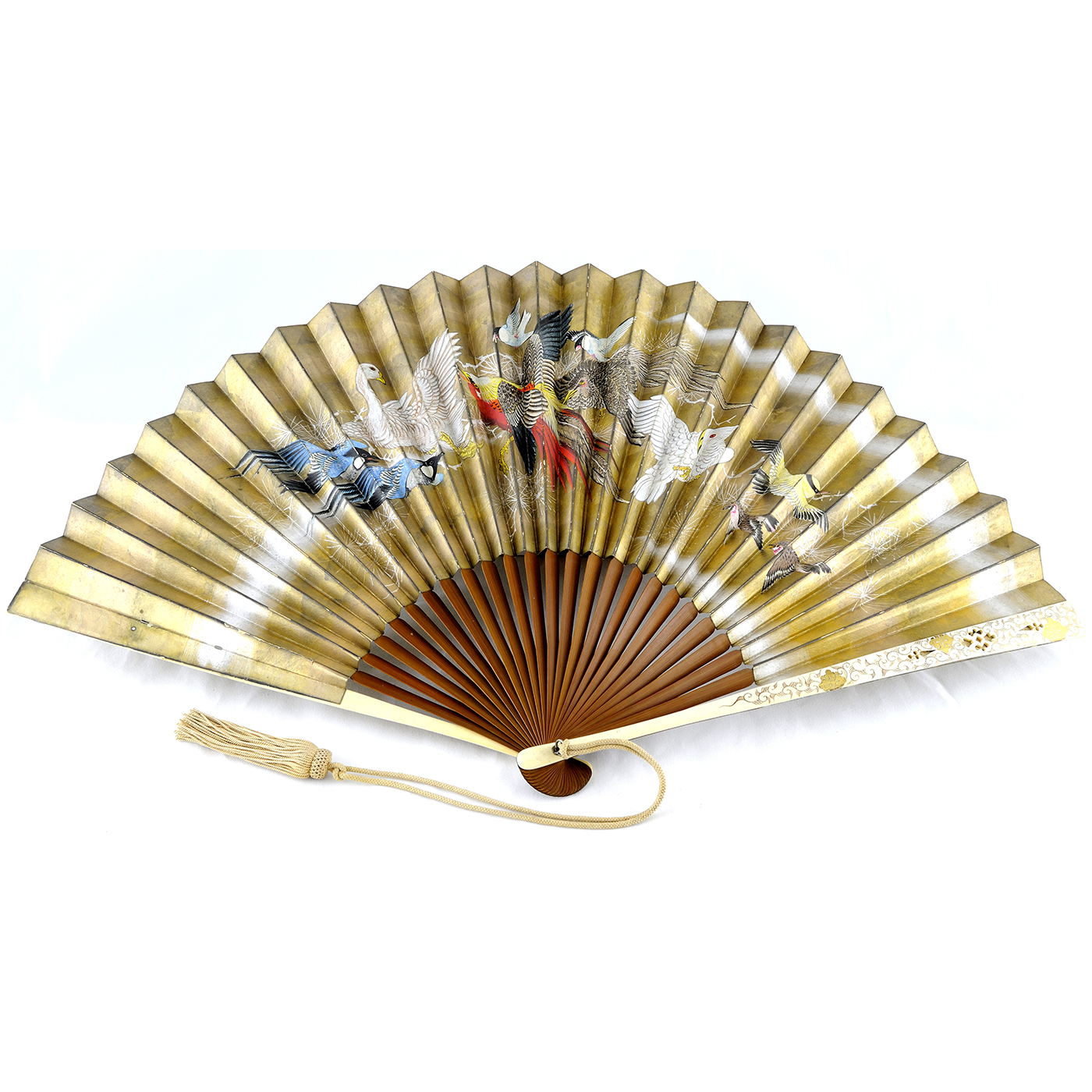 Set of two hand painted pericone fans.