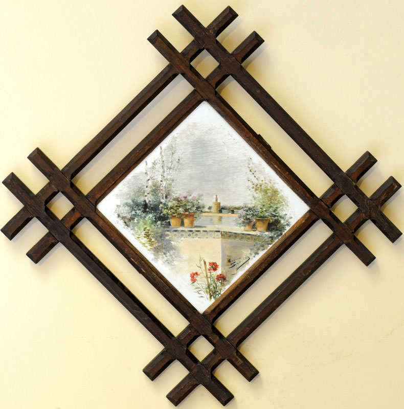 CUATRO AZULEJOS PINTADOS A MANO Y HORNEADOS CUATRO AZULEJOS PINTADOS A MANO Y HORNEADOS