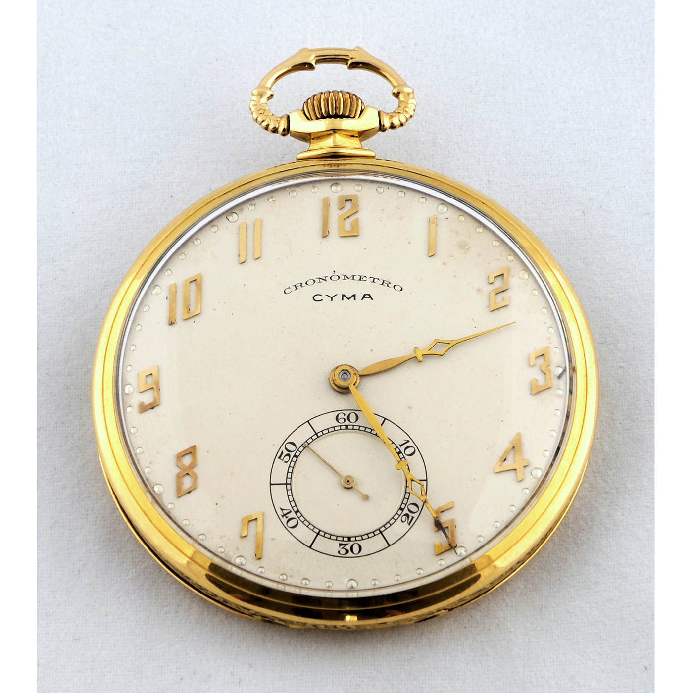 Cyma. Reloj de bolsillo para caballero, lepine y remontoir. Ca. 1900
