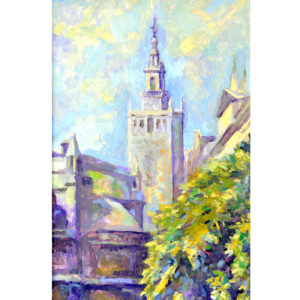 DOMINGO CORREA VÁZQUEZ. Óleo sobre cartón. "Giralda"