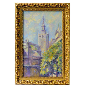 DOMINGO CORREA VÁZQUEZ. Óleo sobre cartón. "Giralda"