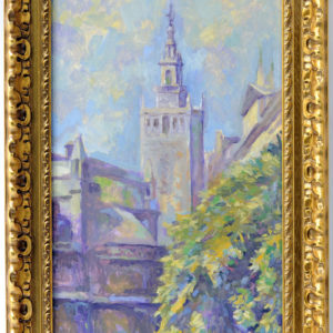 DOMINGO CORREA VÁZQUEZ. Óleo sobre cartón. "Giralda"