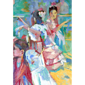 DOMINGO CORREA VÁZQUEZ. Óleo sobre cartón. "sevillanas"