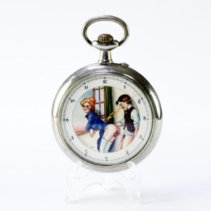 DOXA. Reloj erótico de bolsillo. AUTOMATÓN. Año Ca. 1906. Gran Tamaño.