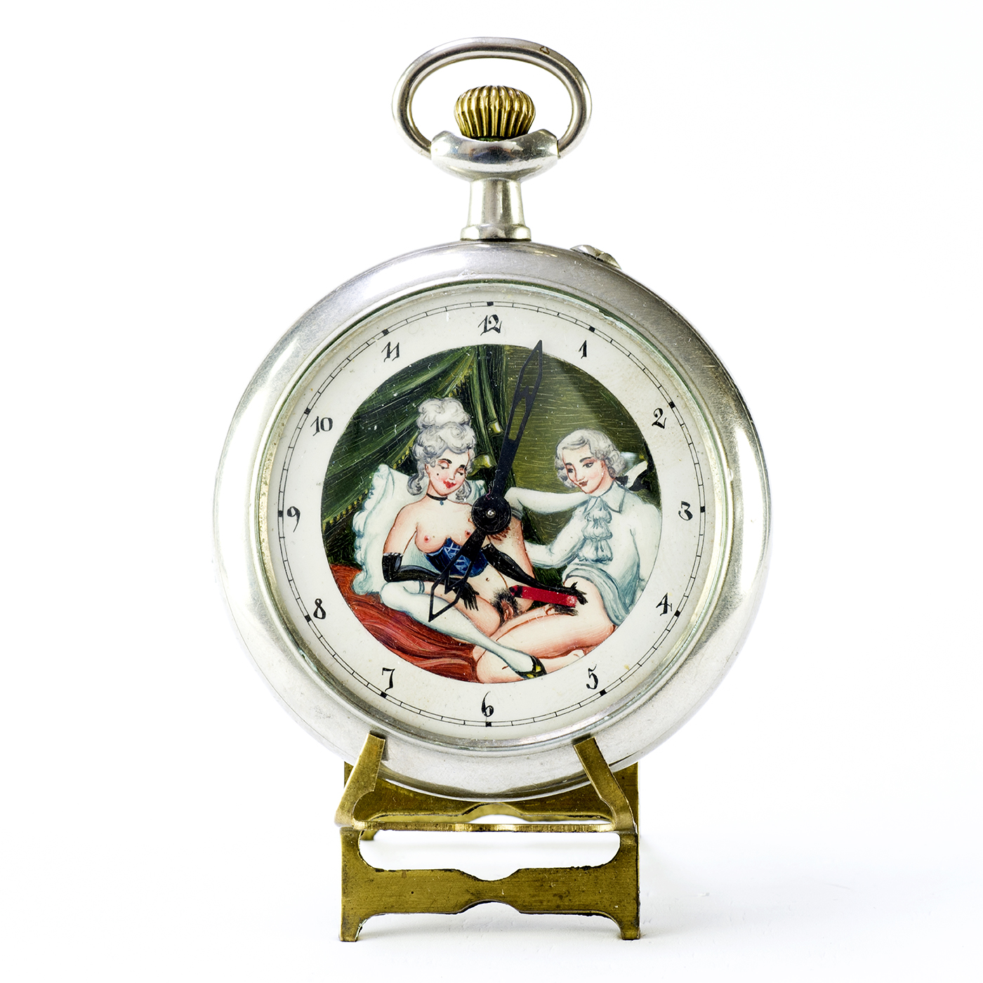 DOXA. Reloj erótico de bolsillo. AUTOMATÓN. Año Ca. 1906. Gran Tamaño.