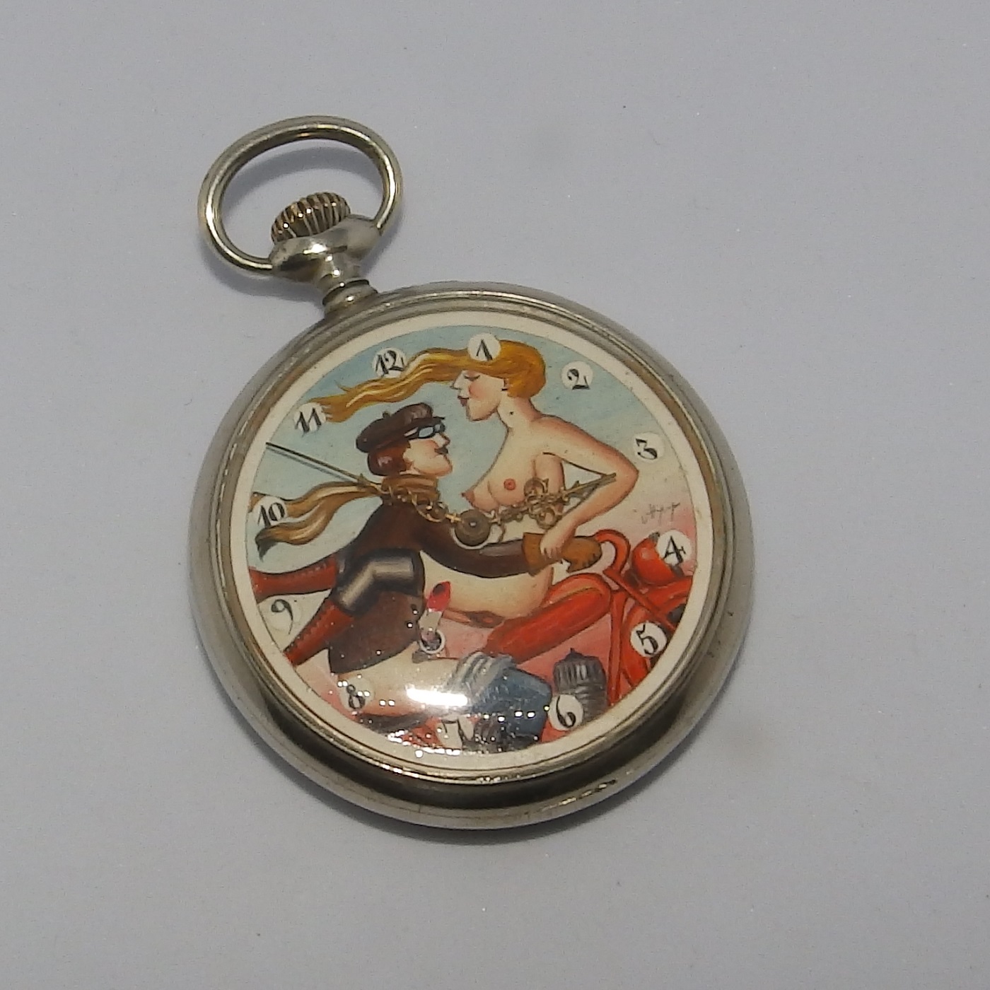 Doxa - Reloj Suizo Erótico de Bolsillo - Circa 1920 Doxa - Reloj Suizo Erótico de Bolsillo - Circa 1920