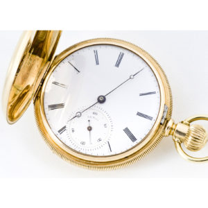 Dueber. Reloj de bolsillo, de caballero y colgar, saboneta, remontoir