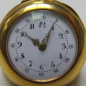 E. BURKART. Reloj Suizo de colgar, lepine y remontoir. Oro 18k. París, ca. 1890